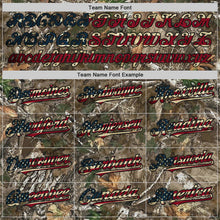 Load image into Gallery viewer, Custom Camo Vintage USA Flag Olive-Black Woodland Forest Camouflage Authentic Salute To Service Baseball Jersey
