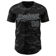 Charger l'image dans la galerie, Custom Camo Black-Gray Dark Camouflage Tactical Style Authentic Salute To Service Baseball Jersey
