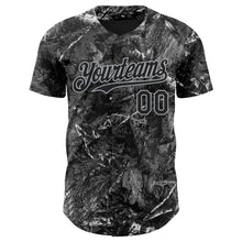 Load image into Gallery viewer, Custom Camo Black-Gray Woodland Forest Camouflage Authentic Salute To Service Baseball Jersey

