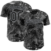 Load image into Gallery viewer, Custom Camo Black-Gray Woodland Forest Camouflage Authentic Salute To Service Baseball Jersey
