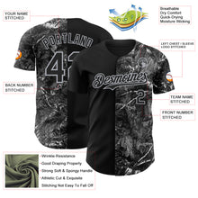 Load image into Gallery viewer, Custom Camo Black-Gray Woodland Forest Camouflage Split Authentic Salute To Service Baseball Jersey
