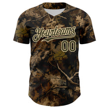 Charger l'image dans la galerie, Custom Camo Olive-Cream Woodland Forest Tactical Camouflage Outdoor Leaf Authentic Baseball Jersey
