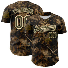 Charger l'image dans la galerie, Custom Camo Olive-Cream Woodland Forest Tactical Camouflage Outdoor Leaf Authentic Baseball Jersey
