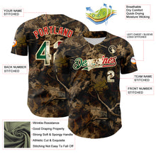 Загрузить изображение в средство просмотра галереи, Custom Camo Vintage Mexican Flag Cream-Red Woodland Forest Tactical Camouflage Outdoor Leaf Authentic Baseball Jersey
