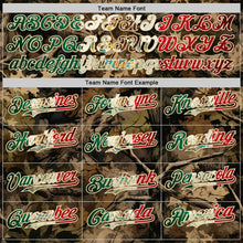 Загрузить изображение в средство просмотра галереи, Custom Camo Vintage Mexican Flag Cream-Red Woodland Forest Tactical Camouflage Outdoor Leaf Authentic Baseball Jersey
