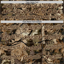 Charger l'image dans la galerie, Custom Camo Brown-Cream Woodland Forest Tactical Camouflage Outdoor Leaf Authentic Baseball Jersey
