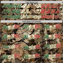 Загрузить изображение в средство просмотра галереи, Custom Camo Vintage Mexican Flag Cream-Red Woodland Forest Tactical Camouflage Outdoor Leaf Authentic Baseball Jersey
