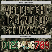Загрузить изображение в средство просмотра галереи, Custom Camo Vintage Mexican Flag Cream-Black Woodland Forest Tactical Camouflage Outdoor Leaf Authentic Baseball Jersey
