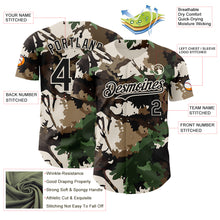 Charger l'image dans la galerie, Custom Camo Black-Cream Woodland Forest Tactical Camouflage Outdoor Leaf Authentic Baseball Jersey

