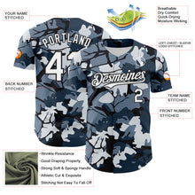 Laden Sie das Bild in den Galerie-Viewer, Custom Camo White-Black Woodland Forest Tactical Camouflage Outdoor Leaf Authentic Baseball Jersey
