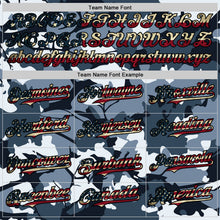 Загрузить изображение в средство просмотра галереи, Custom Camo Vintage USA Flag Black-Crimson Woodland Forest Tactical Camouflage Outdoor Leaf Authentic Baseball Jersey
