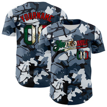 Загрузить изображение в средство просмотра галереи, Custom Camo Vintage Mexican Flag Black-Red Woodland Forest Tactical Camouflage Outdoor Leaf Authentic Baseball Jersey
