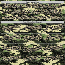 Laden Sie das Bild in den Galerie-Viewer, Custom Camo Black-Cream Woodland Forest Tactical Camouflage Outdoor Leaf Authentic Baseball Jersey
