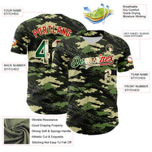Загрузить изображение в средство просмотра галереи, Custom Camo Vintage Mexican Flag Cream-Red Woodland Forest Tactical Camouflage Outdoor Leaf Authentic Baseball Jersey
