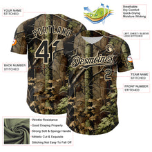 Laden Sie das Bild in den Galerie-Viewer, Custom Camo Black-Cream Woodland Forest Tactical Camouflage Outdoor Leaf Authentic Baseball Jersey
