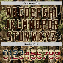 Load image into Gallery viewer, Custom Camo Vintage USA Flag Cream-Brown Woodland Forest Tactical Camouflage Outdoor Leaf Authentic Baseball Jersey
