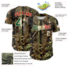Загрузить изображение в средство просмотра галереи, Custom Camo Vintage Mexican Flag Cream-Red Woodland Forest Tactical Camouflage Outdoor Leaf Authentic Baseball Jersey
