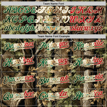 Загрузить изображение в средство просмотра галереи, Custom Camo Vintage Mexican Flag Cream-Red Woodland Forest Tactical Camouflage Outdoor Leaf Authentic Baseball Jersey
