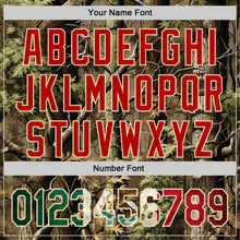 Загрузить изображение в средство просмотра галереи, Custom Camo Vintage Mexican Flag Cream-Red Woodland Forest Tactical Camouflage Outdoor Leaf Authentic Baseball Jersey
