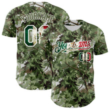 Загрузить изображение в средство просмотра галереи, Custom Camo Vintage Mexican Flag White-Olive Woodland Forest Tactical Camouflage Outdoor Leaf Authentic Baseball Jersey
