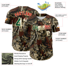 Charger l'image dans la galerie, Custom Camo Vintage Mexican Flag Cream-Red Woodland Forest Tactical Camouflage Outdoor Leaf Authentic Baseball Jersey
