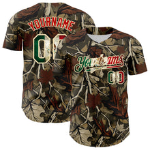 Charger l'image dans la galerie, Custom Camo Vintage Mexican Flag Cream-Red Woodland Forest Tactical Camouflage Outdoor Leaf Authentic Baseball Jersey
