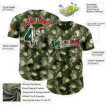 Загрузить изображение в средство просмотра галереи, Custom Camo Vintage Mexican Flag Black White-Fire Red Digital Camouflage Authentic Baseball Jersey
