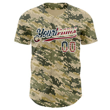 Загрузить изображение в средство просмотра галереи, Custom Camo Vintage USA Flag-White Digital Camouflage Authentic Baseball Jersey
