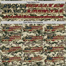 Laden Sie das Bild in den Galerie-Viewer, Custom Camo Vintage USA Flag Black-Old Gold Digital Camouflage Authentic Baseball Jersey
