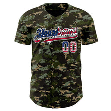 Загрузить изображение в средство просмотра галереи, Custom Camo USA Flag Black-White Digital Camouflage Authentic Baseball Jersey

