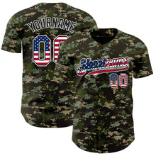 Загрузить изображение в средство просмотра галереи, Custom Camo USA Flag Black-White Digital Camouflage Authentic Baseball Jersey
