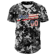 Charger l'image dans la galerie, Custom Camo USA Flag Vegas Gold-White Digital Camouflage Authentic Baseball Jersey
