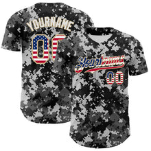 Charger l'image dans la galerie, Custom Camo USA Flag Vegas Gold-White Digital Camouflage Authentic Baseball Jersey
