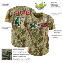 Загрузить изображение в средство просмотра галереи, Custom Camo Vintage Mexican Flag Black White-Fire Red Digital Camouflage Authentic Baseball Jersey
