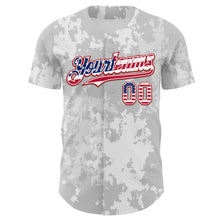 Load image into Gallery viewer, Custom Camo USA Flag White Red-Royal Urban Gray Camouflage Authentic Baseball Jersey
