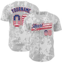 Load image into Gallery viewer, Custom Camo USA Flag White Red-Royal Urban Gray Camouflage Authentic Baseball Jersey
