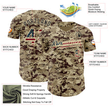 Load image into Gallery viewer, Custom Camo Vintage USA Flag Cream-Black Digital Camouflage Authentic Baseball Jersey
