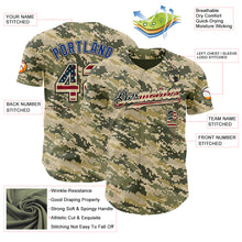 Laden Sie das Bild in den Galerie-Viewer, Custom Camo Vintage USA Flag Cream Black-US Navy Blue Digital Camouflage Authentic Baseball Jersey

