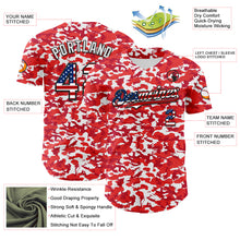 Load image into Gallery viewer, Custom Camo USA Flag Black-White Red Camouflage Authentic Baseball Jersey
