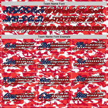 Load image into Gallery viewer, Custom Camo USA Flag Black-White Red Camouflage Authentic Baseball Jersey
