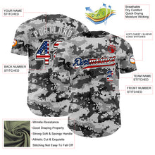 Load image into Gallery viewer, Custom Camo USA Flag Black-White Digital Camouflage Authentic Baseball Jersey
