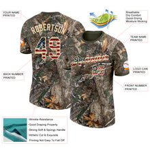 Load image into Gallery viewer, Custom Camo Vintage USA Flag Cream-Olive Woodland Camouflage Salute To Service Performance T-Shirt
