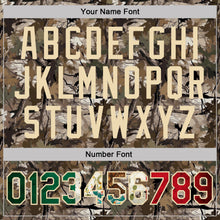 Загрузить изображение в средство просмотра галереи, Custom Camo Vintage Mexican Flag Cream-Olive Woodland Camouflage Salute To Service Performance T-Shirt
