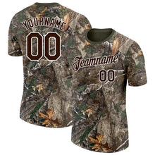 Load image into Gallery viewer, Custom Camo Brown White-Olive Woodland Camouflage Salute To Service Performance T-Shirt
