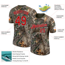 Load image into Gallery viewer, Custom Camo Red White Black-Olive Woodland Camouflage Salute To Service Performance T-Shirt
