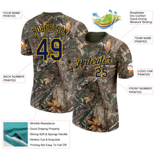 Load image into Gallery viewer, Custom Camo Navy Yellow-Olive Woodland Camouflage Salute To Service Performance T-Shirt
