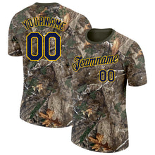 Load image into Gallery viewer, Custom Camo Navy Yellow-Olive Woodland Camouflage Salute To Service Performance T-Shirt
