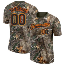 Load image into Gallery viewer, Custom Camo Black Orange Old Gold-Olive Woodland Camouflage Salute To Service Performance T-Shirt
