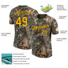 Load image into Gallery viewer, Custom Camo Gold Black-Olive Woodland Camouflage Salute To Service Performance T-Shirt
