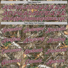 Load image into Gallery viewer, Custom Camo Burgundy White Black-Olive Woodland Camouflage Salute To Service Performance T-Shirt
